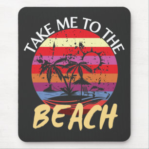 Tapis De Souris Vintage Été Emmenez-Moi À La Plage