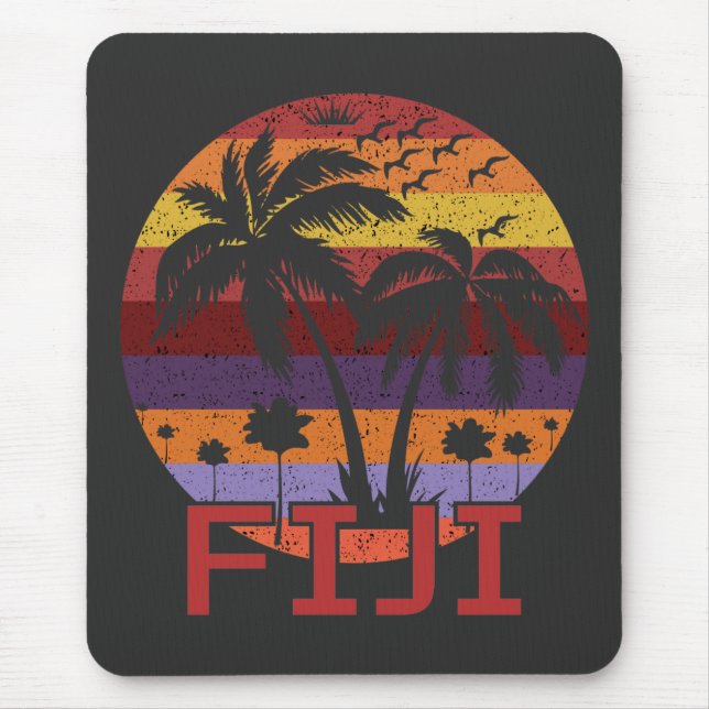 Tapis De Souris Vintage Fiji Summer Beach Travel (Devant)
