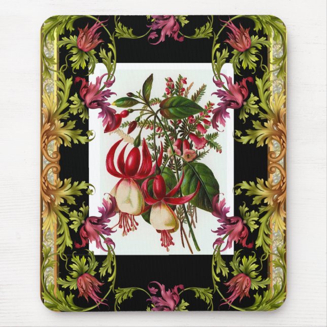 Tapis de souris vintage floral (Devant)
