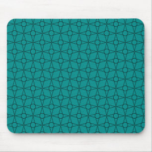 Tapis De Souris Vintage Funk Geometric Mousepad, Bright Teal