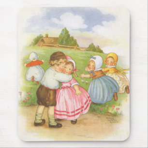 Tapis De Souris Vintage Georgie Porgie Mère Goose Nursery Rhymes