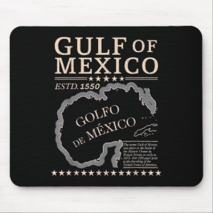 Tapis De Souris Vintage Golfe Du Mexique Nom Carte Origine Depuis 