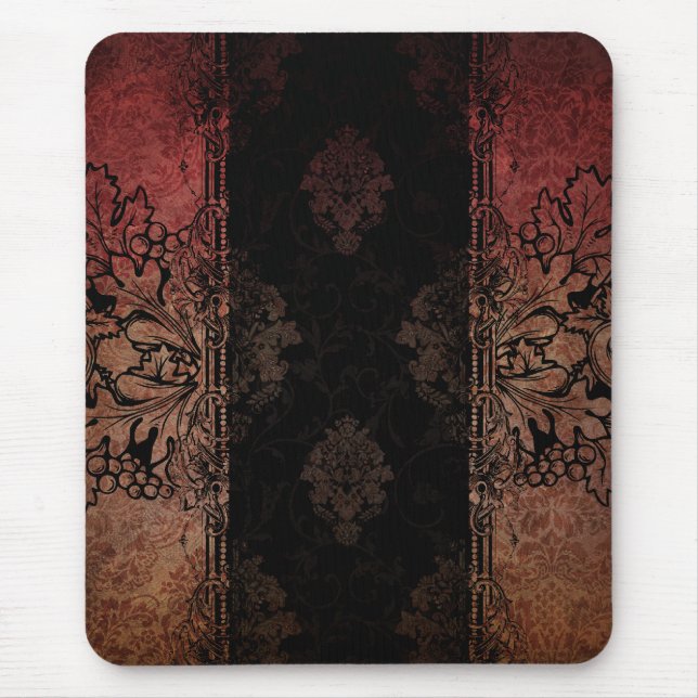 Tapis De Souris Vintage gravé Damask Mousepad (Devant)