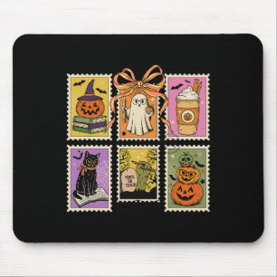 Tapis De Souris Vintage Halloween Postage Timbre enseignant Coupe