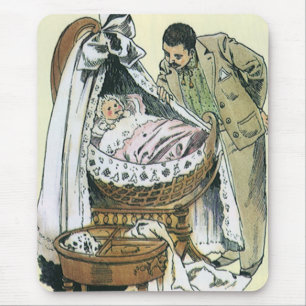 Tapis De Souris Vintage Happy Fête des pères, Victorian Baby Bassi