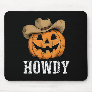 Tapis De Souris Vintage Howdy Citrouille Cowboy Western