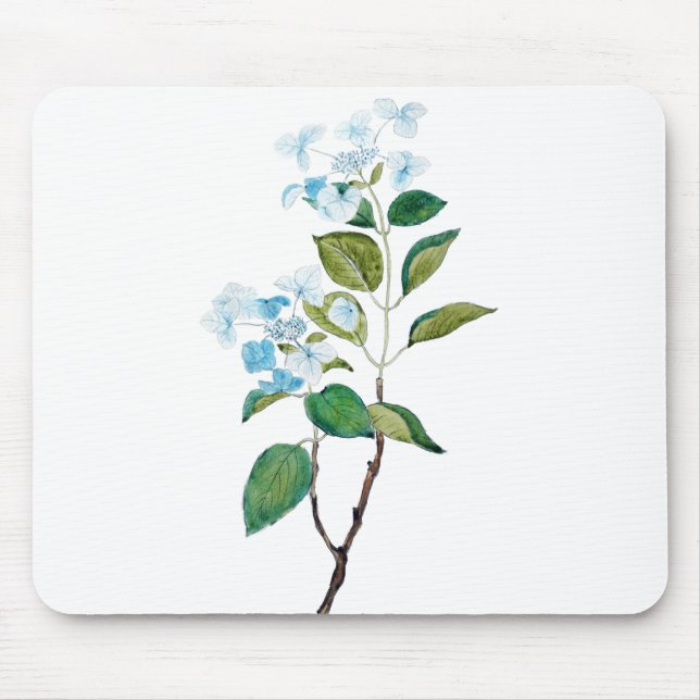 Tapis De Souris vintage hydrangé bleu (Devant)