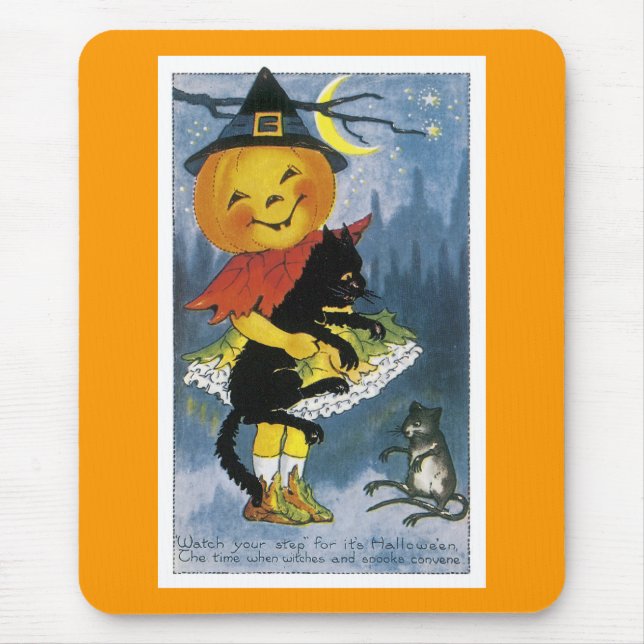Tapis De Souris Vintage Jack o' Lantern (Devant)
