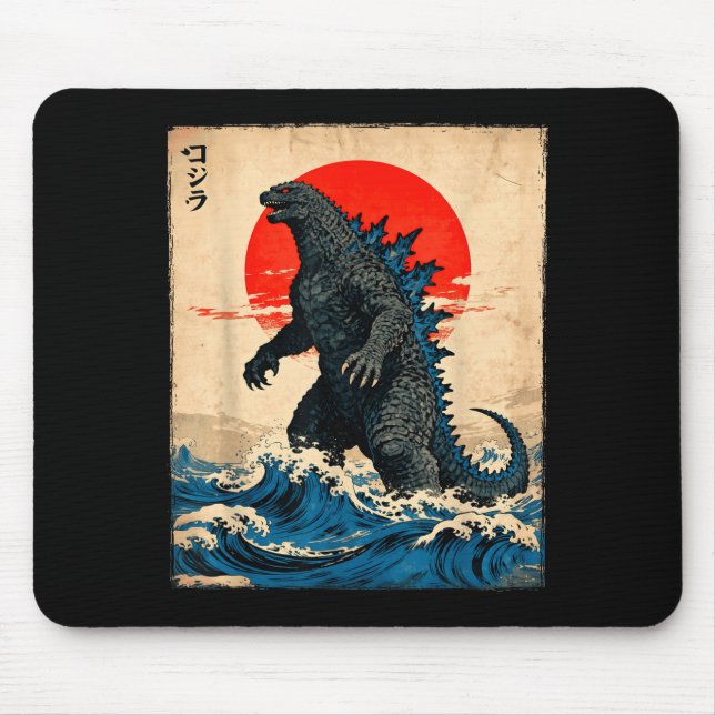 Tapis De Souris Vintage Japanese Art Kaiju Monster  (Devant)