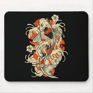 Tapis De Souris Vintage japonais Carpe Koï Japon