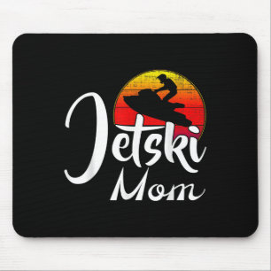 Tapis De Souris Vintage Jet Ski Maman Retro Sunset Funny Ski Sport