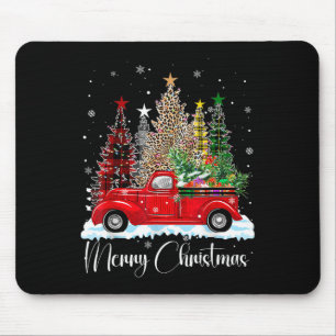 Tapis De Souris Vintage Joyeux Camion rouge de Noël Vieux mode Ch