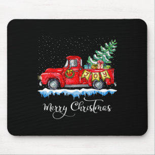 Tapis De Souris Vintage Joyeux Camion rouge de Noël Vieux mode Ch