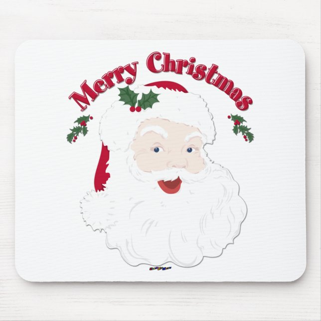 Tapis De Souris Vintage Joyeux Noël Père Noël (Devant)