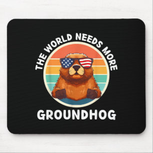 Tapis De Souris Vintage Le Monde a Besoin de Plus de Marmotte Rétr