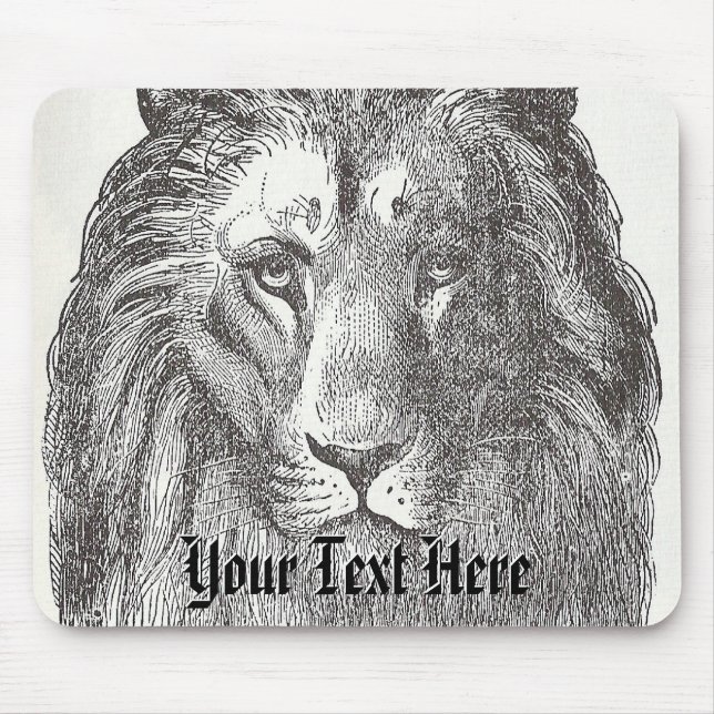 Tapis De Souris Vintage Lion Mousepad (Devant)