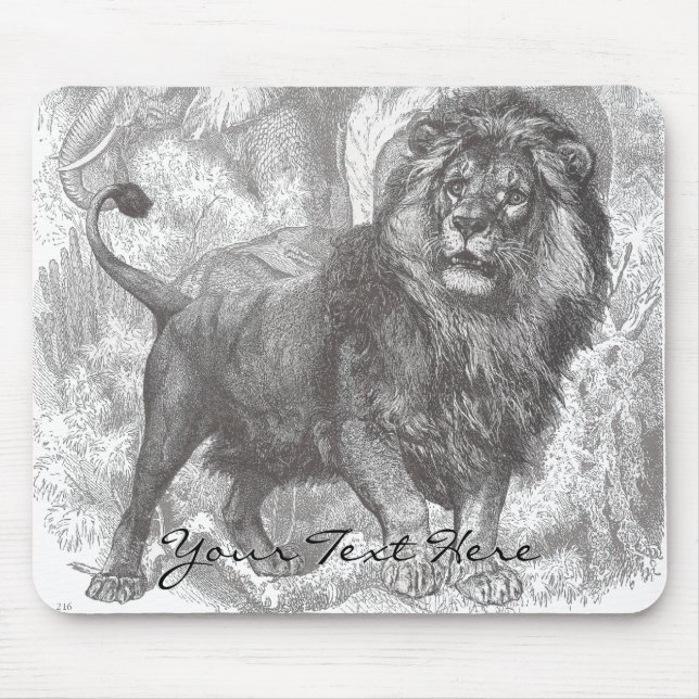 Tapis De Souris Vintage Lion Mousepad (Devant)