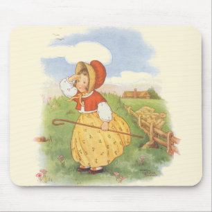 Tapis De Souris Vintage Little Bo Peep Mère Goose Nurserme Rhyme