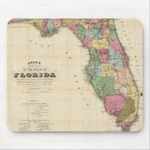 Tapis De Souris Vintage Map of Florida (1870)