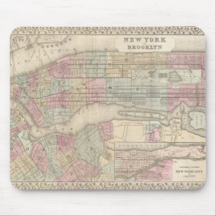 Tapis De Souris Vintage Map of New York City