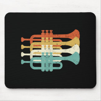 Tapis De Souris Vintage Marching Band Trumpet Player Retro Design 