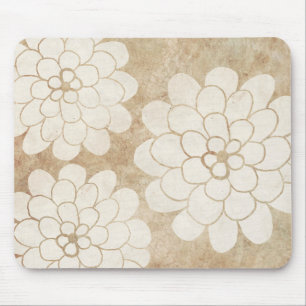 Tapis De Souris Vintage Mariage floral blanc de Dahlia