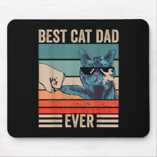 Tapis De Souris Vintage Meilleur Chat Papa Jamais Bump Poing Fête