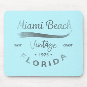 Tapis De Souris Vintage Miami-Beach-Floride Logo Gris
