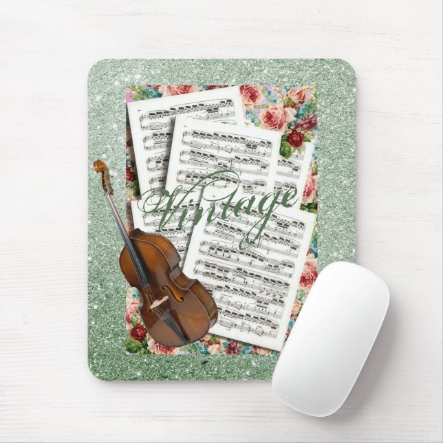 Tapis De Souris Vintage Music & Flowers (Avec souris)