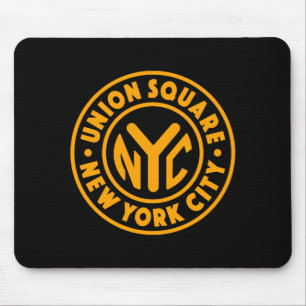 Tapis De Souris Vintage New York City Cercle Union Square Or