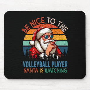 Tapis De Souris Vintage Nice Au Joueur De Volley-Ball Père Noël Es
