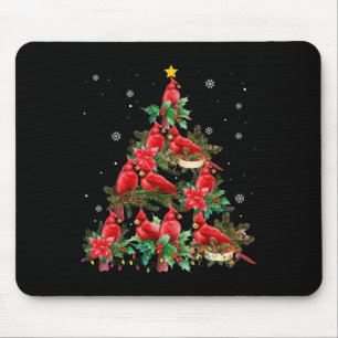 Tapis De Souris Vintage Noël Cardinal Oiseaux Snowings Noël Tre