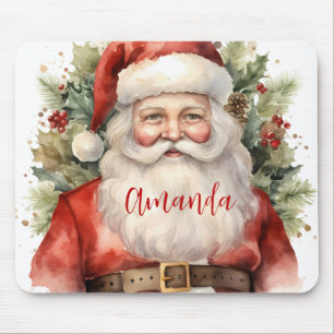 Tapis De Souris Vintage Noël Père Noël Souriant