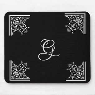 Tapis De Souris Vintage noir et blanc en gras personnalisé