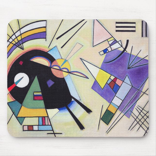Tapis De Souris Vintage noir et violet - Kandinsky Art (Devant)