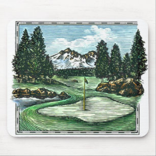 Tapis De Souris Vintage parcours de golf classique mousepad