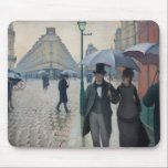 Tapis De Souris Vintage Paris Street lors d'une journée pluvieuse<br><div class="desc">Peinture vintage du 19ème siècle d'une rue parisienne par temps de pluie.</div>
