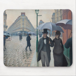 Tapis De Souris Vintage Paris Street lors d'une journée pluvieuse