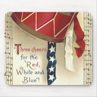 Tapis De Souris Vintage Patriotique, Tambours avec notes musicales