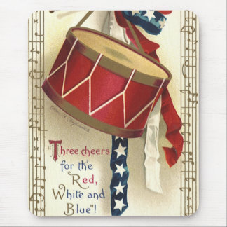 Tapis De Souris Vintage Patriotique, Tambours avec notes musicales