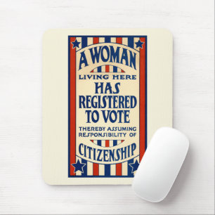 Tapis De Souris Vintage patriotique, une femme est inscrite sur le
