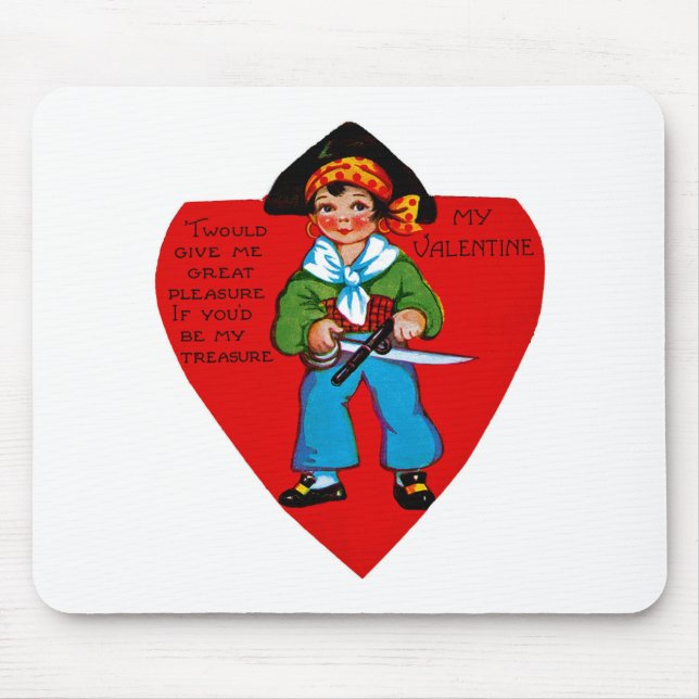 Tapis De Souris Vintage Pirate Valentine (Devant)