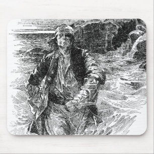 Tapis De Souris Vintage Pirates, sir Henry Morgan dans l'océan