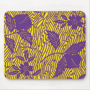 Tapis De Souris Vintage Purple & Yellow Textile Design