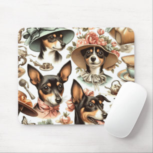 Tapis De Souris Vintage Rat Terrier sans fil