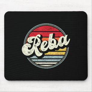 Tapis De Souris Vintage Reba Nom Retro Style les années 70 80s d'a