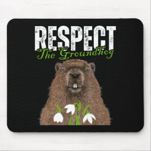 Tapis De Souris Vintage Respecte le marmotte drôle de jour de la m