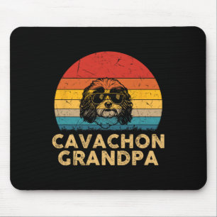 Tapis De Souris Vintage Rétro Cavachon Papy Amoureux des Chiens Pa