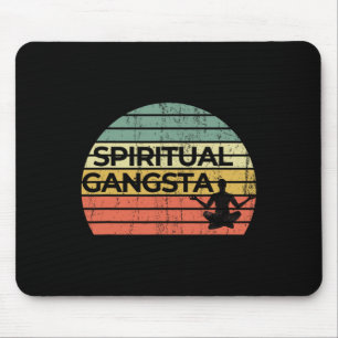 Tapis De Souris Vintage Rétro Coucher de Soleil Drôle Yoga Spiritu