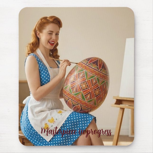 Tapis de souris vintage rétro Easter Art Studio (Devant)